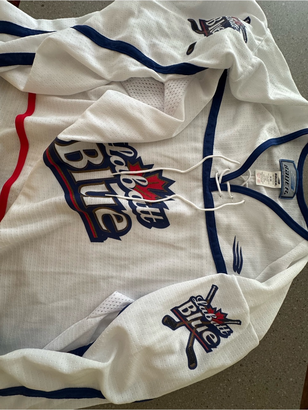 Bauer Labatt Blue beer hockey jersey xxl